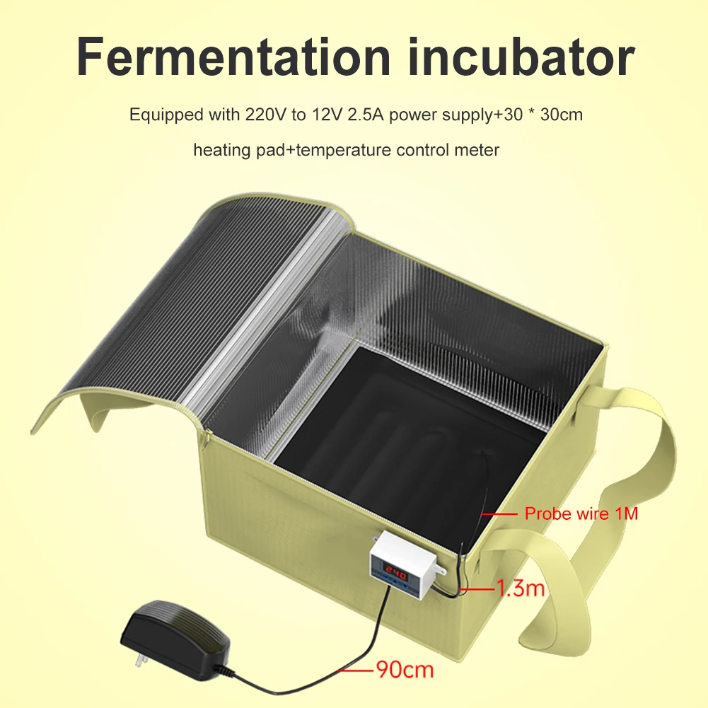 -50-110℃ Dough Bread Proofing Box with Heating Pad Precise Temperature Control Bread Proofer Foldable Sourdough Starter Box