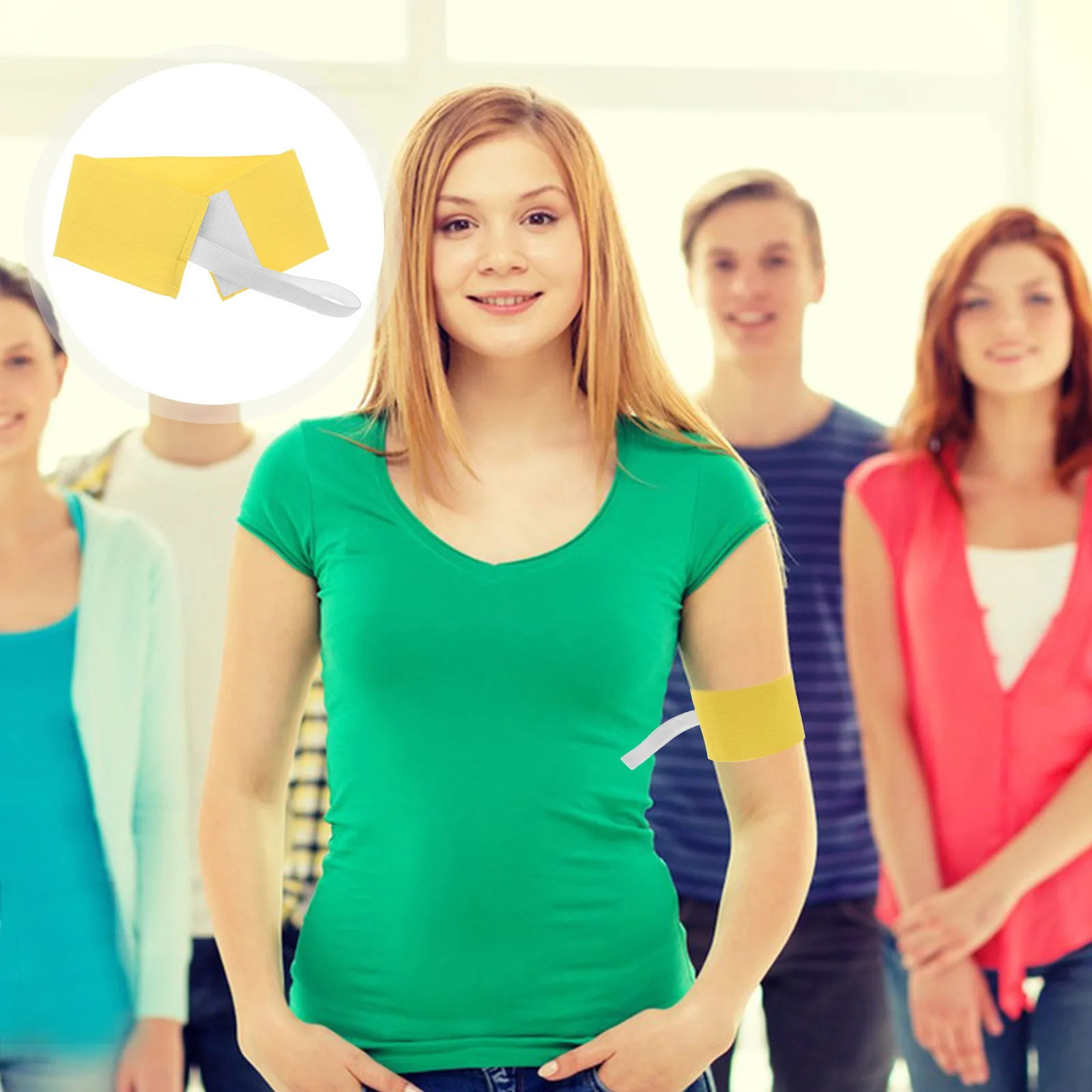 

Сплошной цвет, светоотражающая капитанская повязка, эластичная регулируемая безопасная повязка для футбольных баскетбольных командных игр, портативная