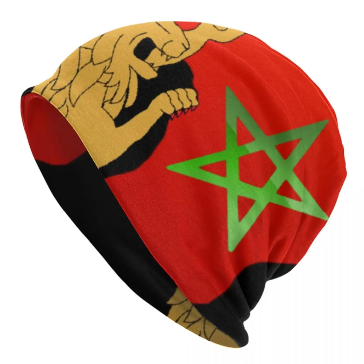 Bandiera del marocco Lion Skullies berretti berretti Unisex inverno caldo cappello lavorato a maglia uomo donna Cool adulto cappelli cofano berretto da sci all'aperto