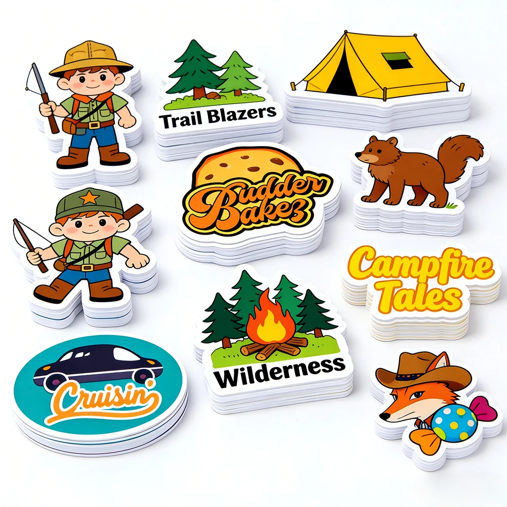 Customized Cartoon Stickers with Your Logo Die Cut Label DIY Personalized Sticker Any Size for Party Bottle Decor