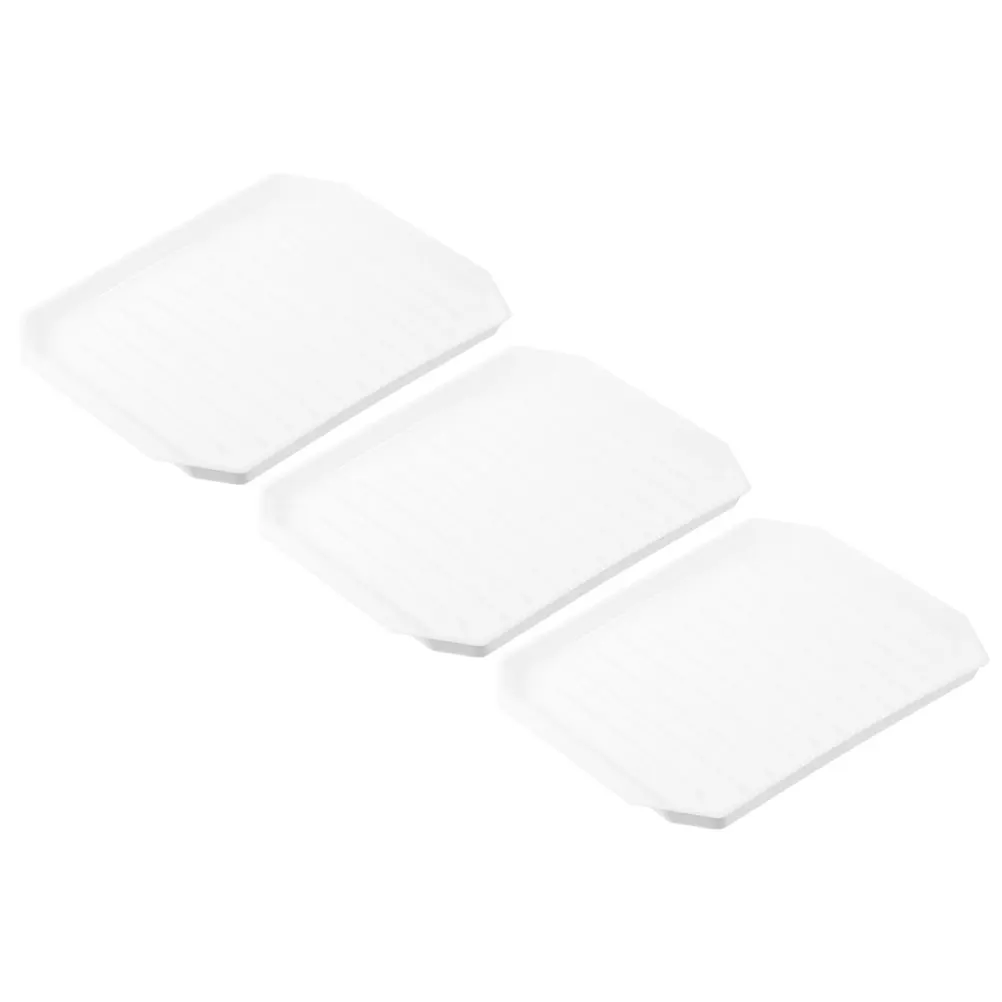 

3pcs Microwave Bacon Stand Dish Grey Large Capacity Baking Tray Cookware Rack Pan Oven Silicone Kitchen