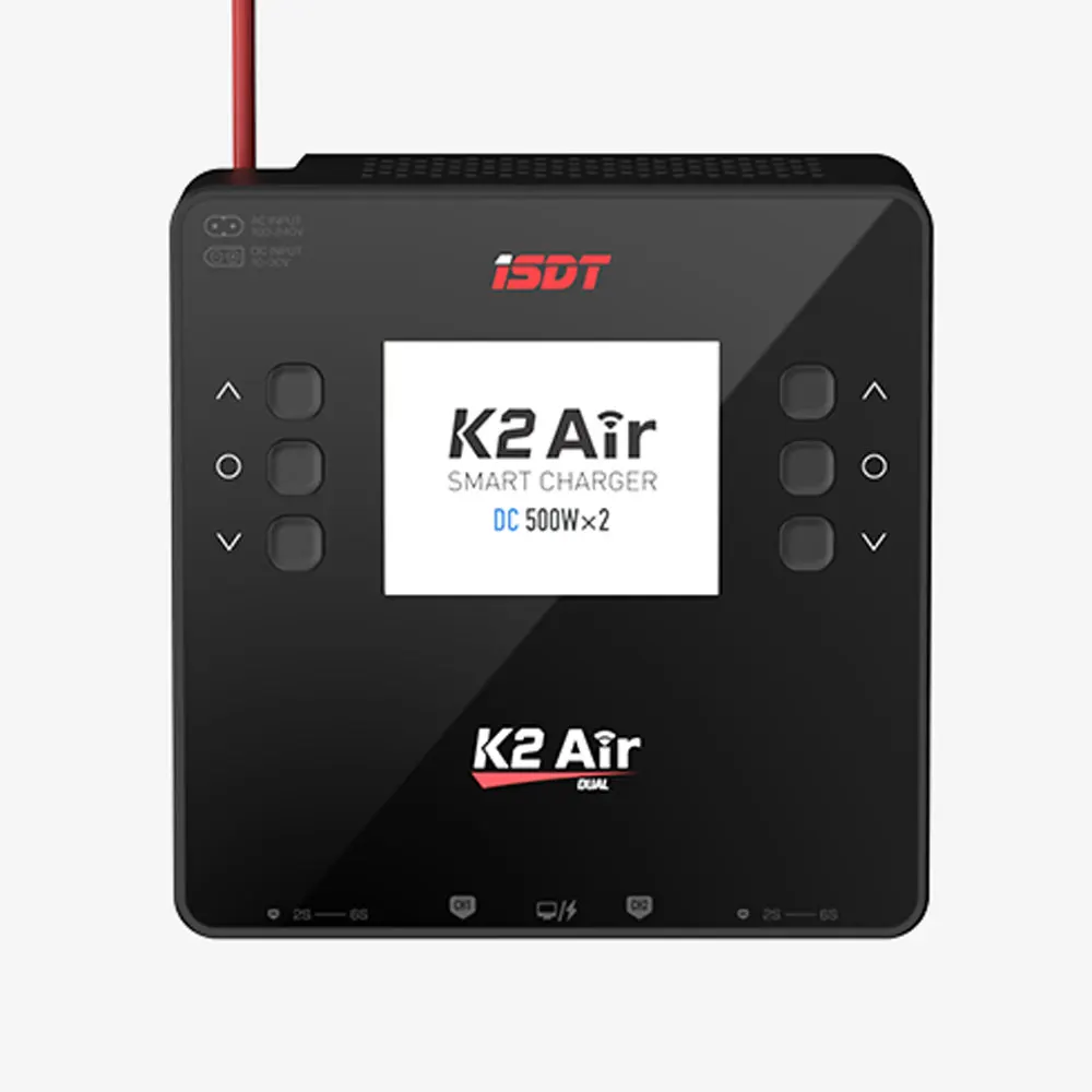 เครื่องชาร์จแบตเตอรี่ลิโพ ISDT K2 Air แบบสองช่องสัญญาณ รองรับการชาร์จแบบบาลานซ์ กำลังไฟ AC 200W DC 500W*2 รองรับแบตเตอรี่ BattAir Smart สำหรับแบตเตอรี่ 1~6S LiFe Lilon LiPo LiHv