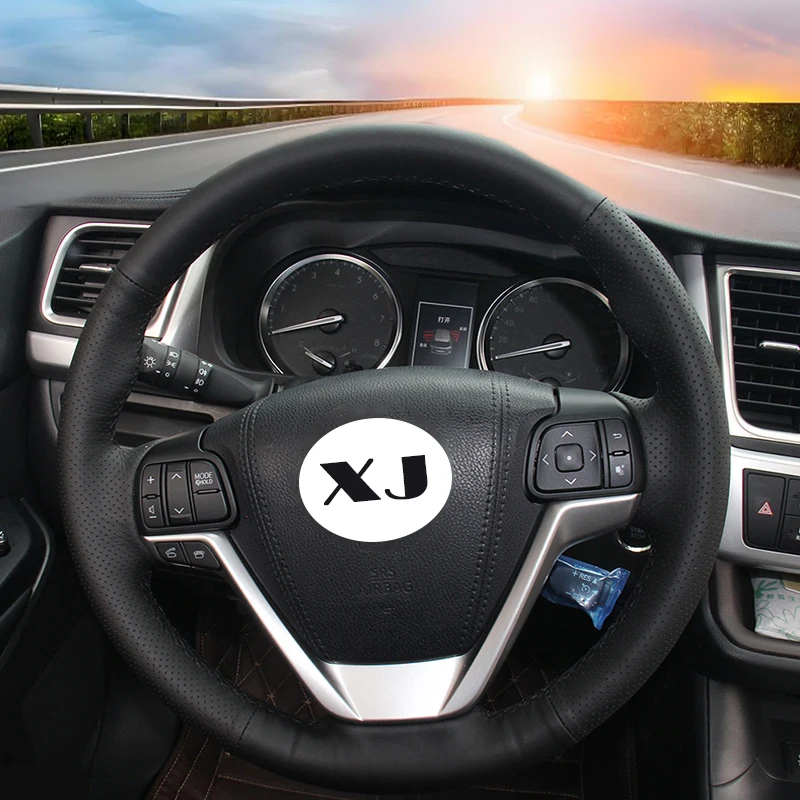 Custom Auto Braid On The Steering Wheel Cover for Toyota Highlander 2014 2015 2016 2017 2018 2019 Sienna 2015-2019 Car-styling