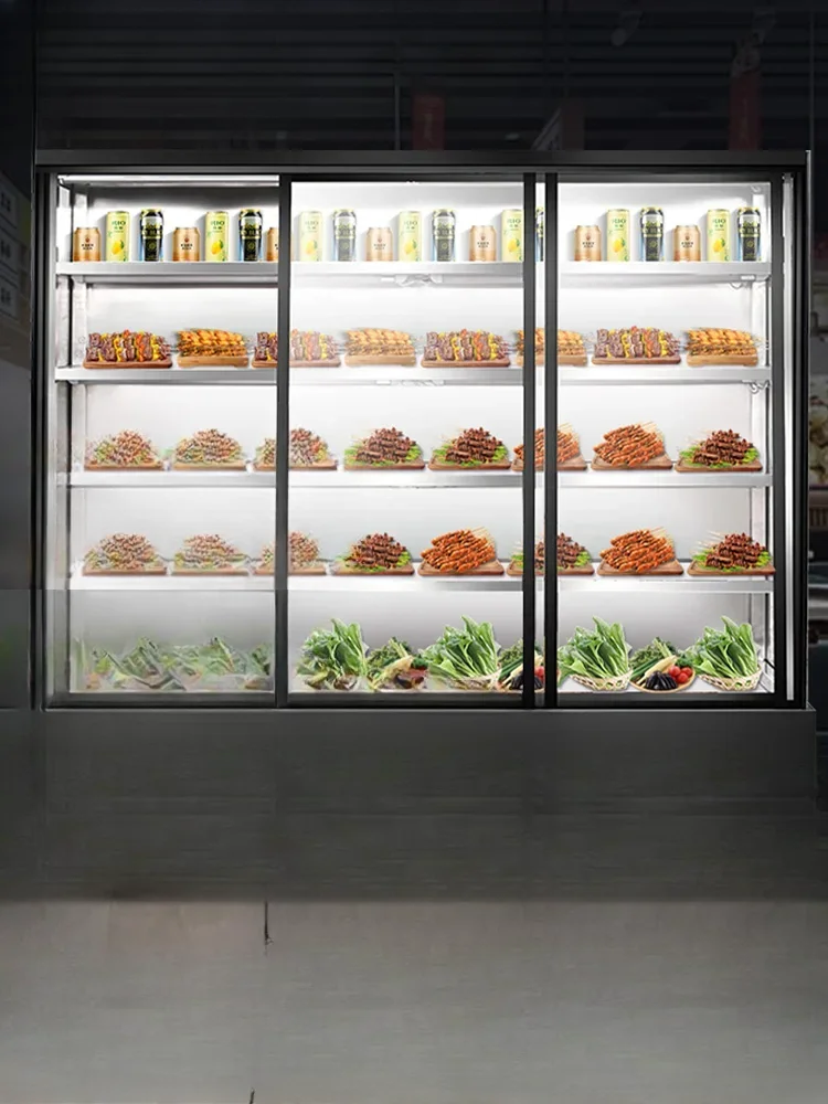 

Malatang skewers refrigerated freezer fruit fresh air curtain cabinet barbecue a la carte cabinet