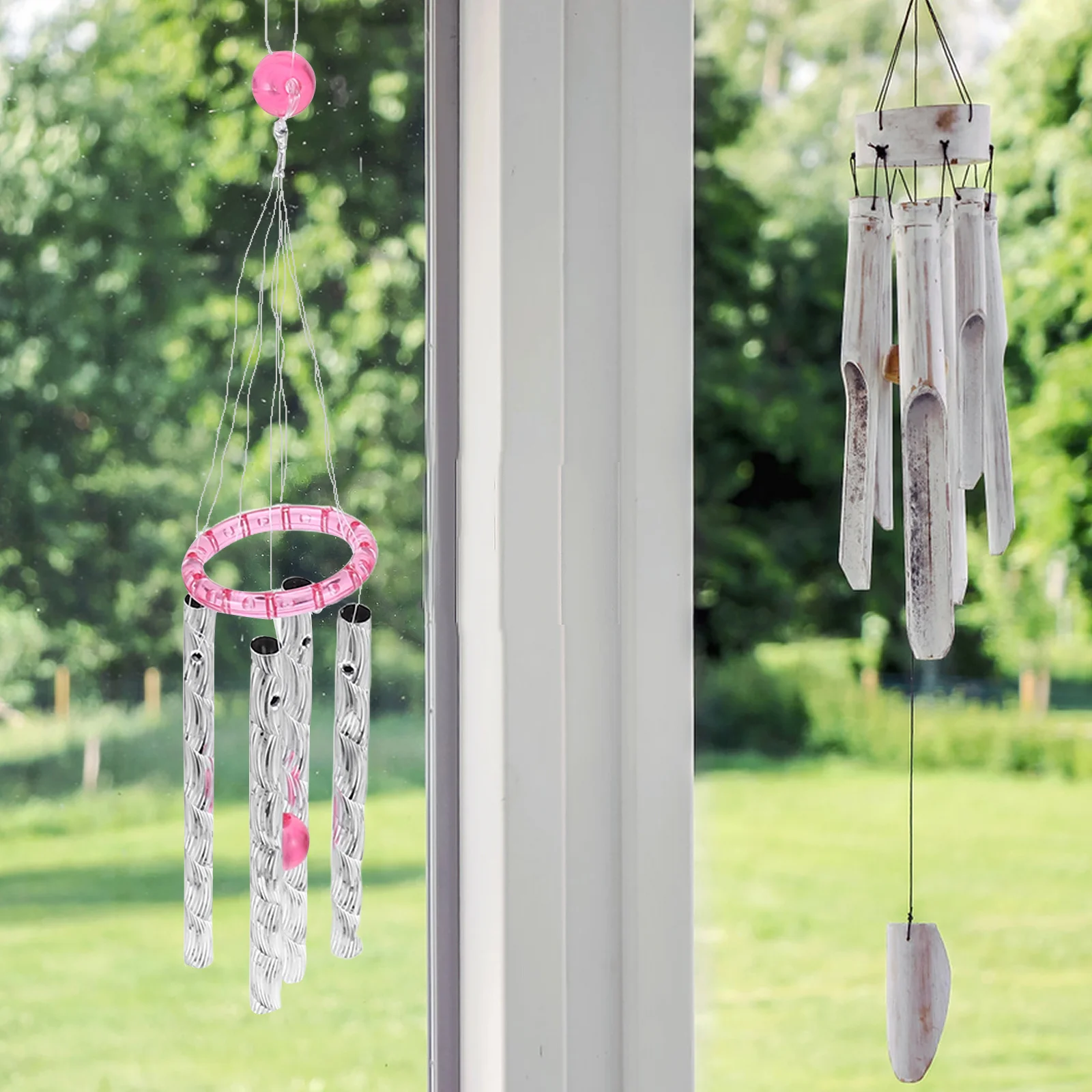 

1Set DIY Wind Chime Kit 8mm Tubes Beads Easy Assembly Handmade Pendant Crafts Projects Home Garden Decor Accessories
