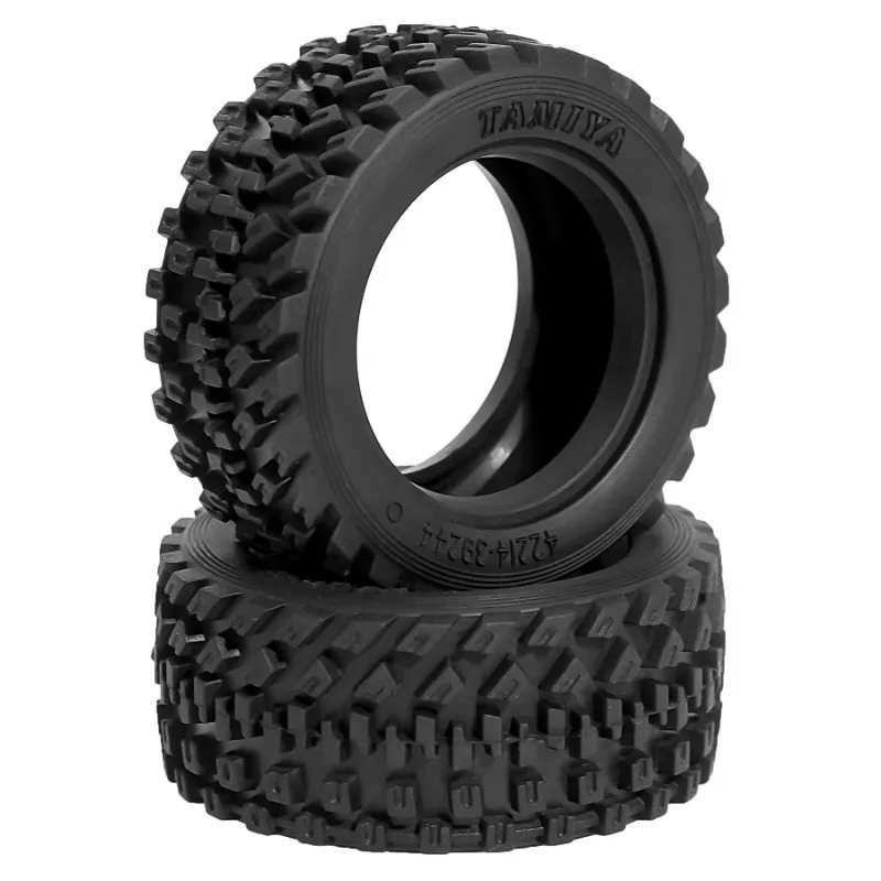 ForTamiya 60D ソフトラリータイヤ - M-Car 用レザーグレイン RallyBlock (60mm) Meijiaxin 1/14 ラリーカー ユニバーサル 2 個/4 個 - 51427