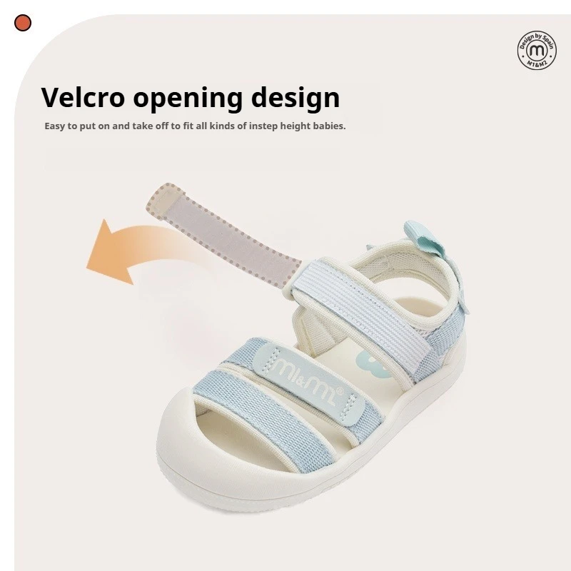 M1 & M2 แฟชั่นฤดูร้อนเด็กรองเท้าแตะ Ergonomics Anti-Crash Toe-ครอบคลุมด้านล่างนุ่ม Anti-Slip Unisex กีฬารองเท้าชายหาดสําหรับเด็กวัยหัดเดิน