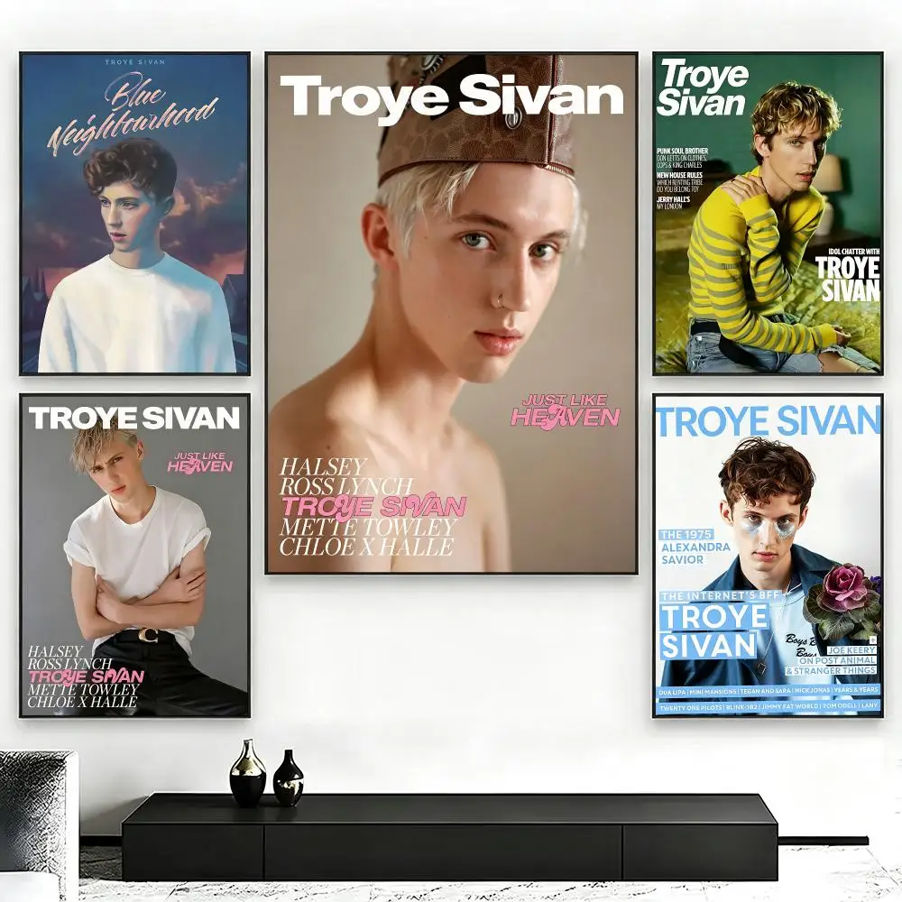 music Troye Sivan Poster Poster Nordic HD Self-Adhesive Wall Sticker Home Café Bedroom Living Room Art Decor Gift