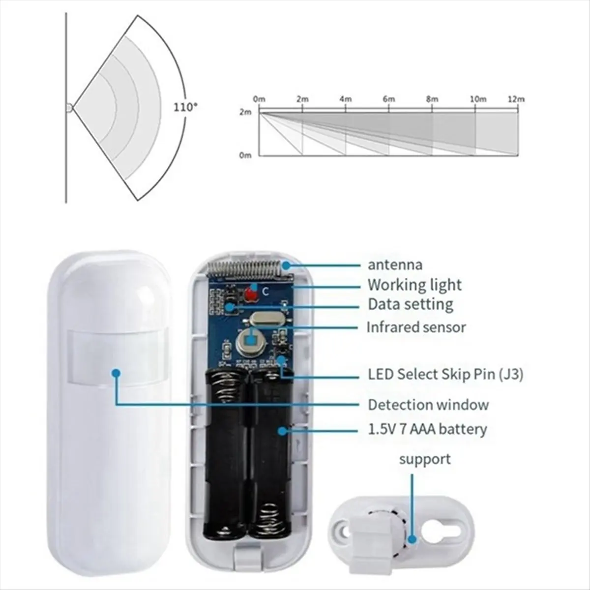 SPECIAL OFFER 433MHZ PIR Sensor Home Alarm Motion Alarm Security System Wireless Connecting to the Alarm Host Battery Operated