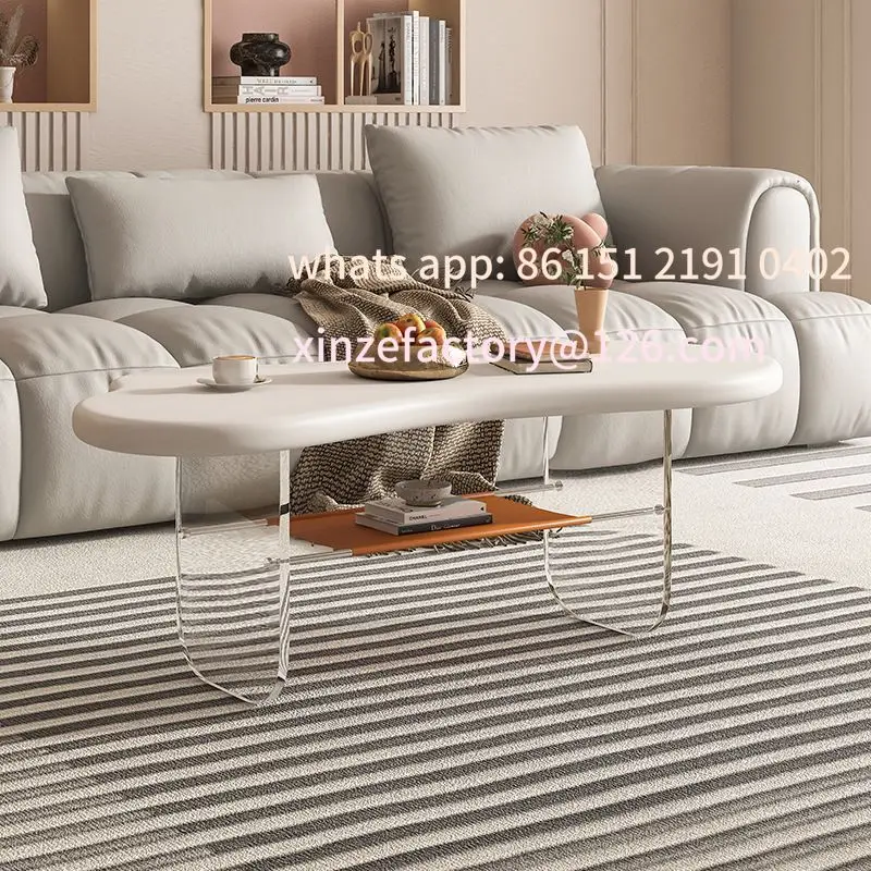 Customizable Nordic cloud coffee table acrylic simple modern home living room special-shaped table cream wabi sandy wind