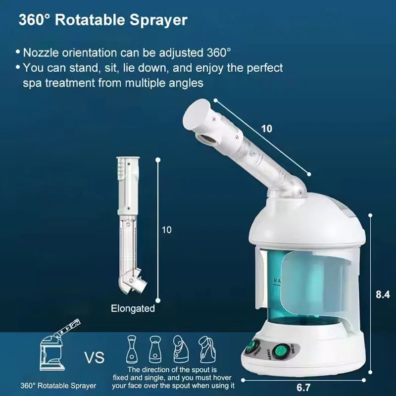 Skin Care Facial Face Steamer Nano Hot Warm Mister Spa Sprayer Cleaning Humidifier Ozone Vaporizer Nebulizer Pore Deep Cleanser