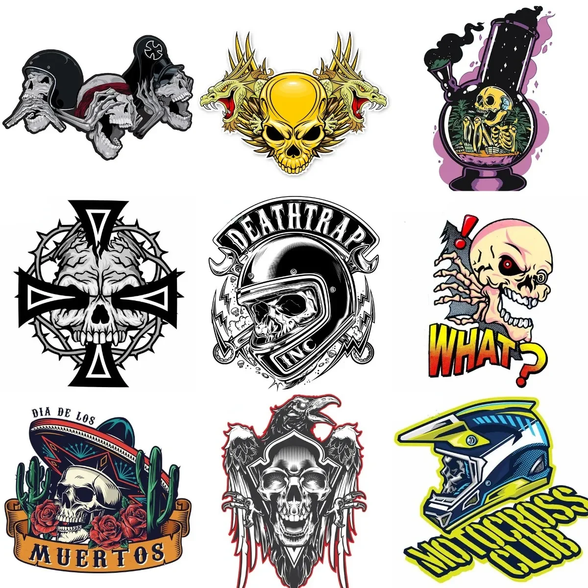 

Creative Skull PVC Sticker for Decorate Covered Scratch Car Bicycle Window Laptop Truck Motorcycle Helmet Decal Accessories