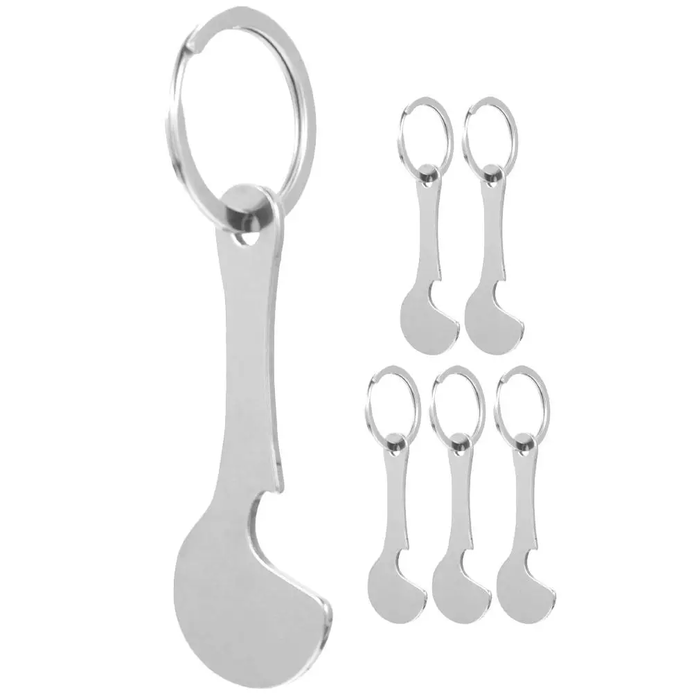 

6 Pcs Key Ring Shopping Cart Token Trolley Grocery Stainless Steel Tokens Supply
