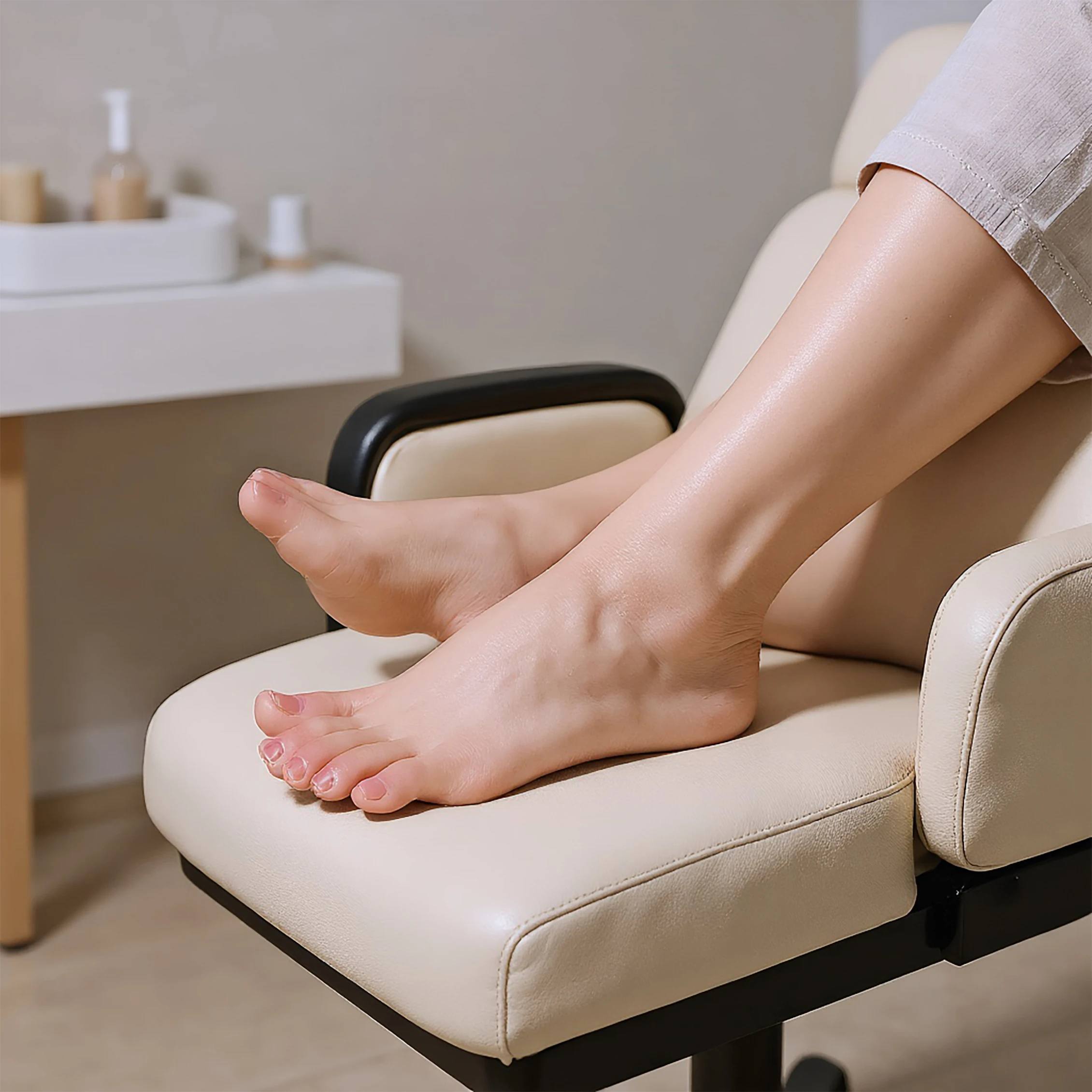 

Silicone Foot Model Female Lifelike 1:1 Real Women's Feet Fetish False Nail Jewelry Display Rubber Mannequin Salon Art TGJ3819