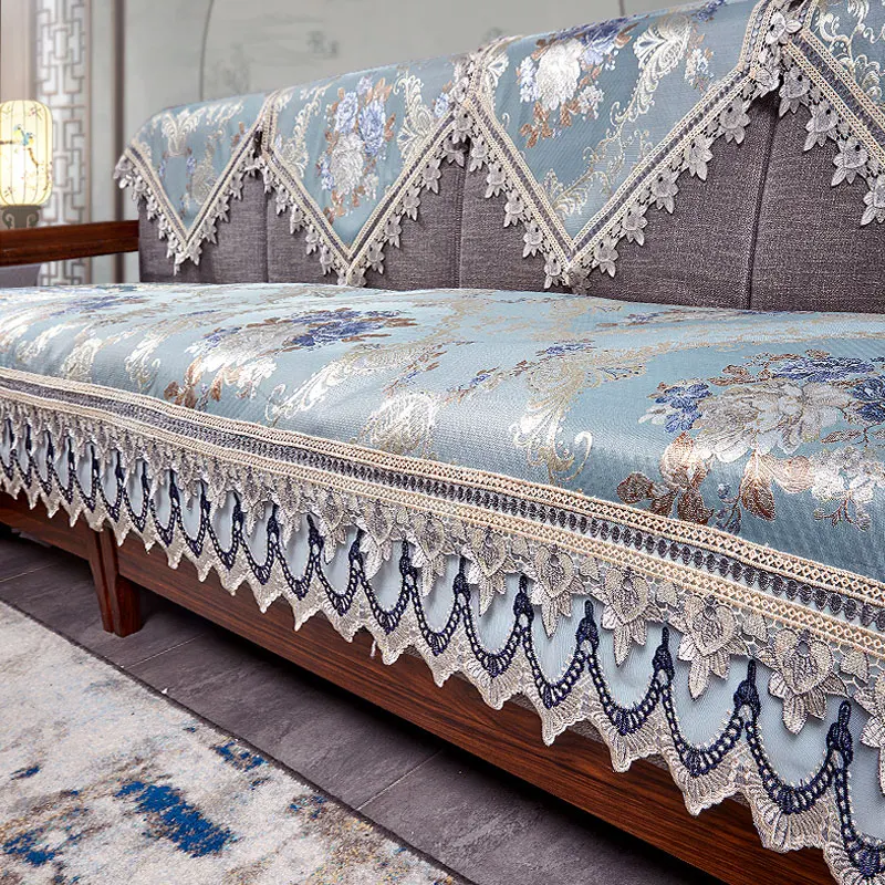 European Embroidery Lace Sofa Cover Non-slip Couch Slipcover Living Room Decor Four Season Universal Sofa Covers Cushion Towel