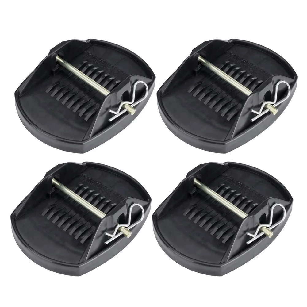 4Pcs /Black /Plastic For RV Trailer Jack Pads Wheel Foot Leg Support Lift Pad Leveler For Fifth Wheel For Camper For Stabilizer