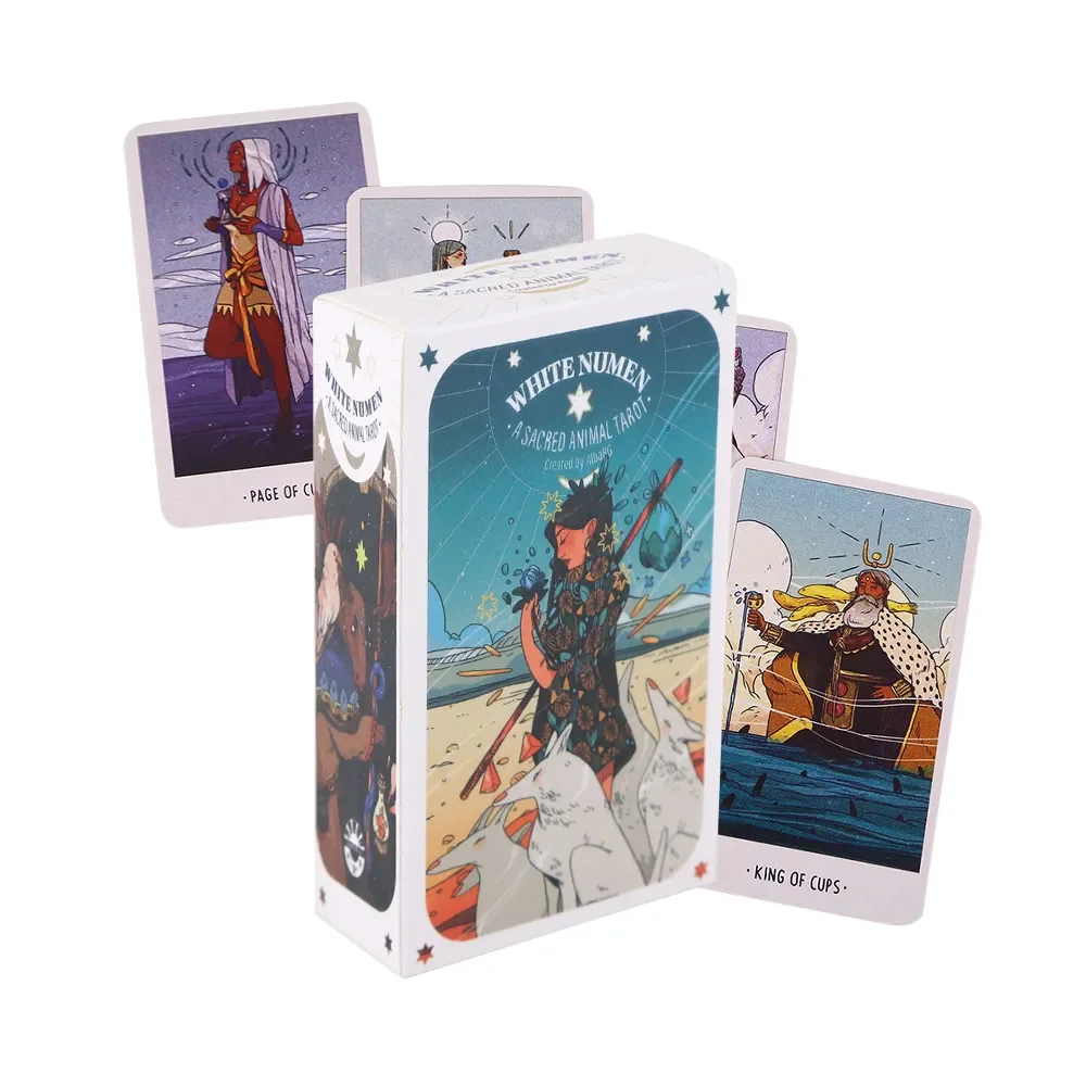 

Tarot Cards of White Numen: A Sacred Animal Prophecy Divination Deck English Entertainment Board Game 80 Sheets/Box