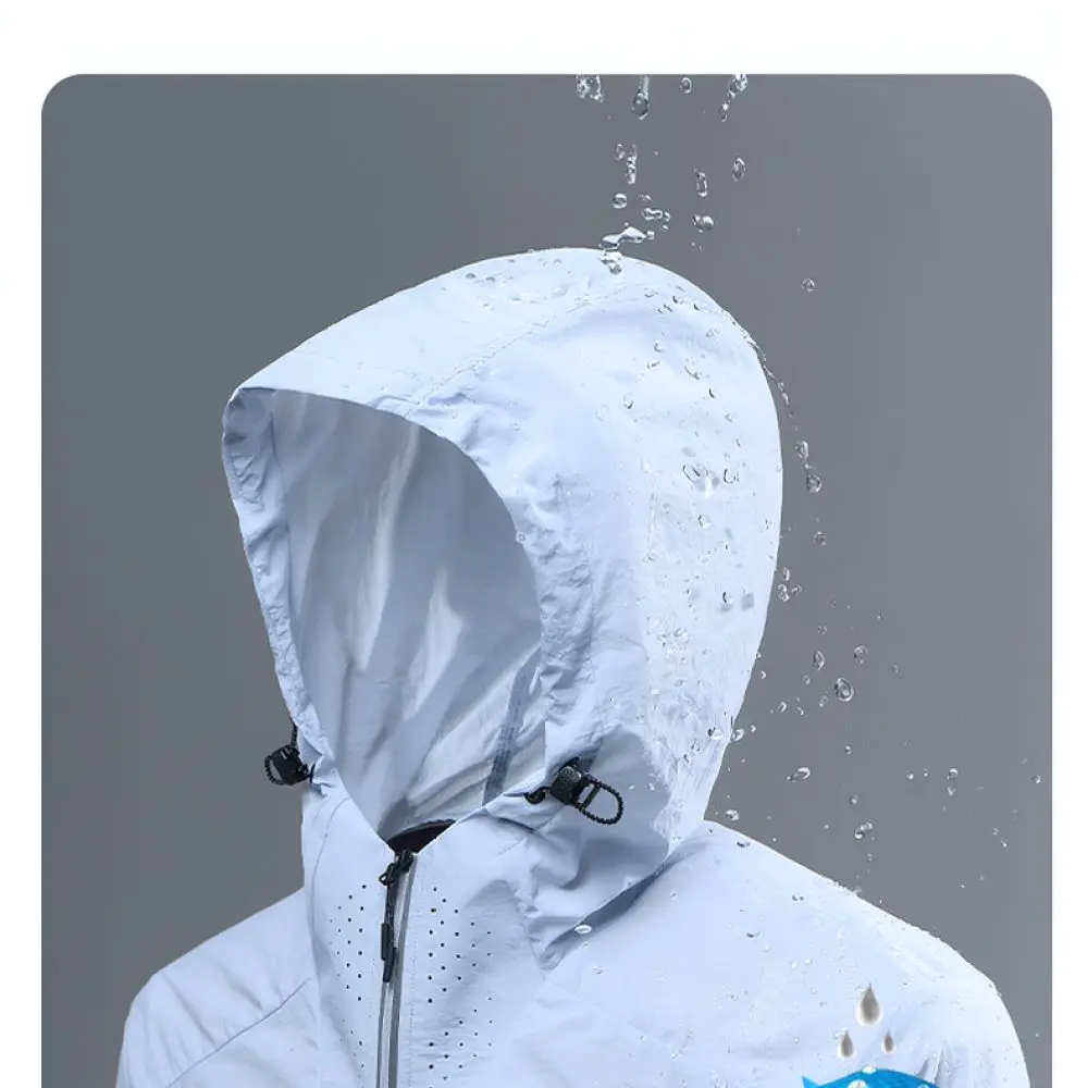 Summer Outdoor Hooded Sunscreen Jacket Unisex UPF50 Plus Breathable Lightweight Skin Coat For Camping Sportswear Top