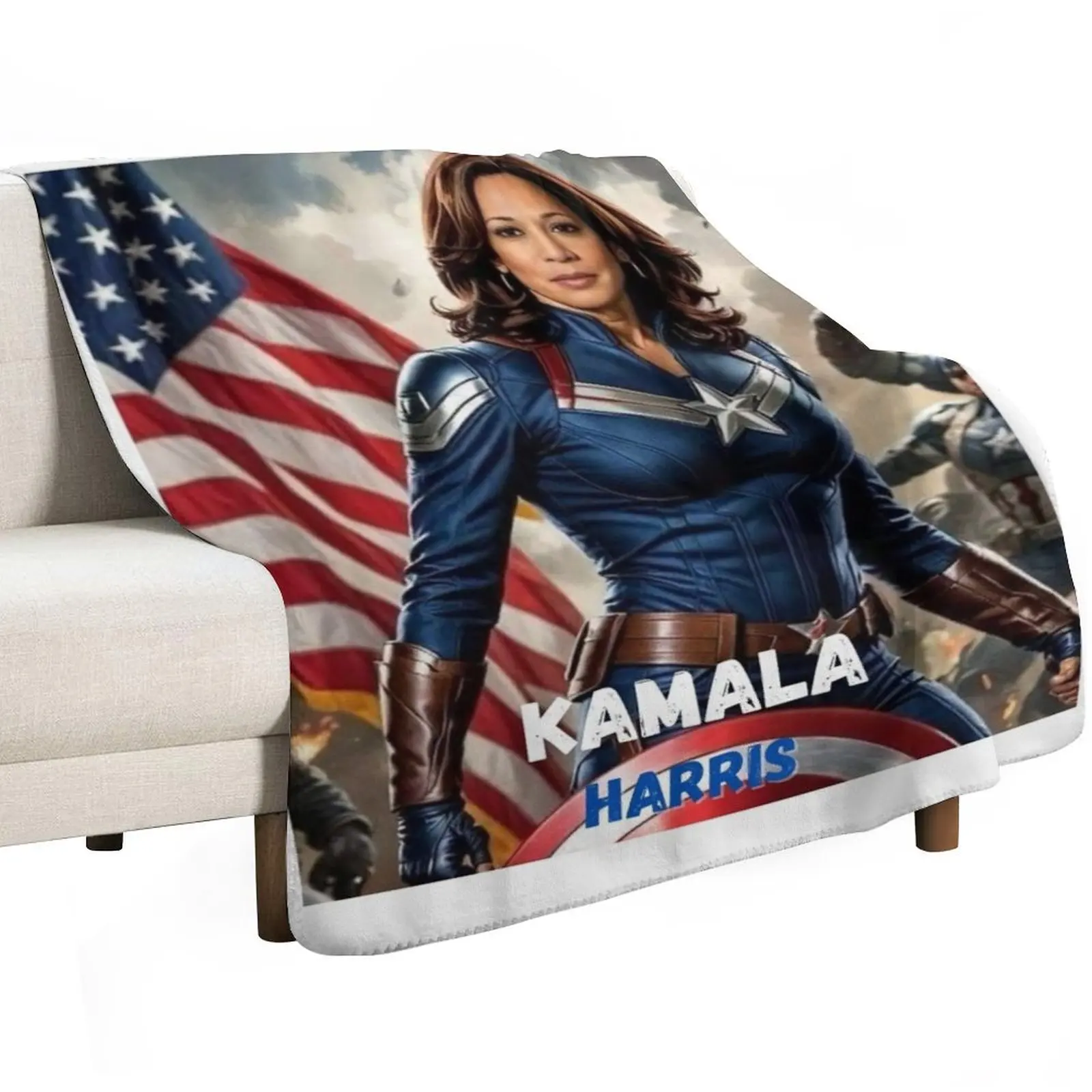 Kamala harris Throw Blanket Picnic Bed Luxury Thicken Custom Hair Hairys Blankets