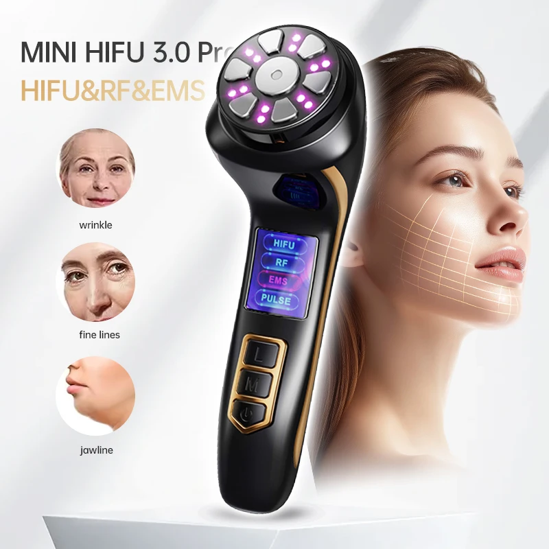 جهاز تجميل الوجه الترددات الراديوية MINI HIFU EMS جهاز تجميل لرفع وشد البشرة مكركرنت #1