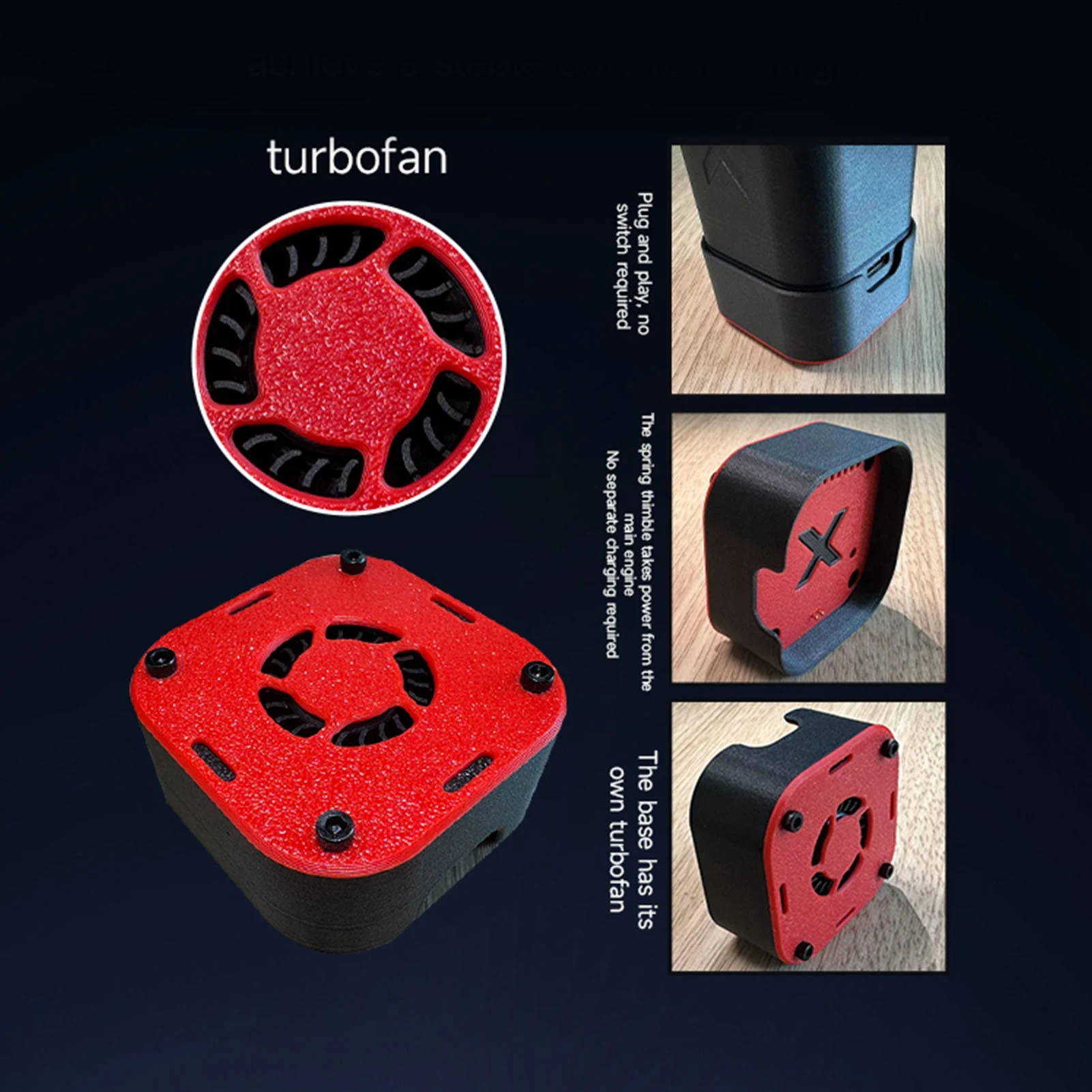 Turbo Ventilatore Motore Brushless 64mm Spinta 1500g 60W Ricarica Regolazione continua della velocità Potente Turbofan per Soffiare la neve