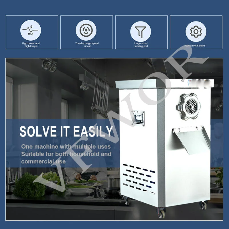 Floor Standing Meat Grinder Commercial Electric Meat Mincer for Continuous Use in Butchery and Restaurants