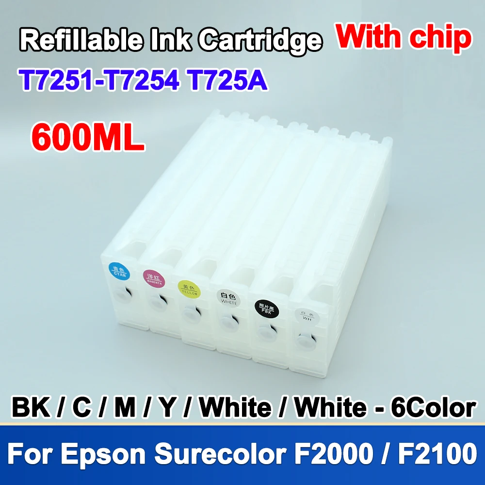600ml-t7251-t7254-t725a00-t725a-empty-refill-ink-cartridge-with-chip-for-epson-surecolor-f2000-f2100-sc-f2000-sc-f2100