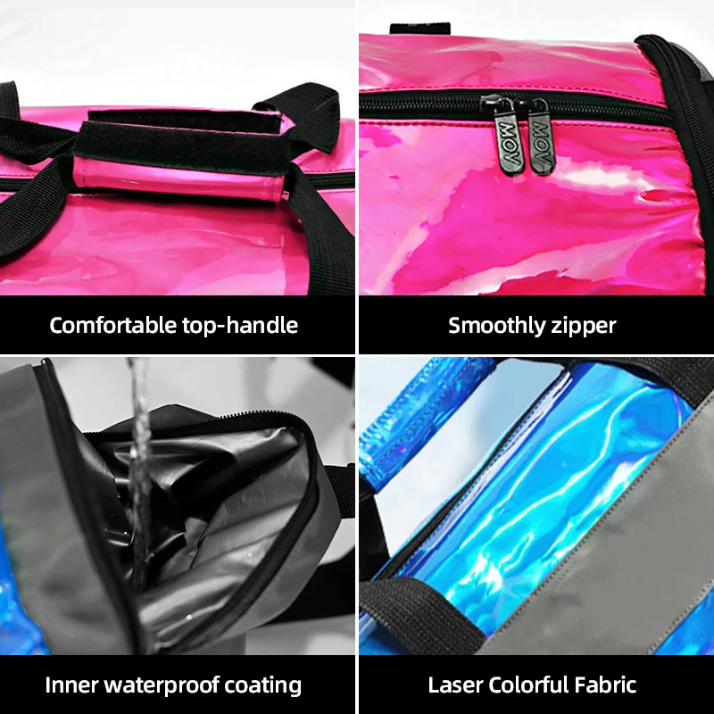 Pearl Glossy Gym Bag Women Swimming Handbag Beach Pack Waterproof Yoga Pouch Training Sports Fitness Shoulder Bags Shoes Storage