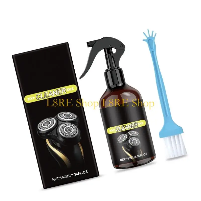 L8RE Electric Shaver Cleaning Solution Lubricating Rust Prevention with Brush