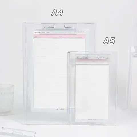 Korean With Graduated Scale Writing Clipboard Transparent Arcylic Memo Clipboard A4/A5 Durable File Folder Signing