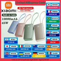 XIAOMI Power Bank 10000mAh 45W with Built‑in USB‑C Cable Two-way Fast Charge & LCD Display Portable Charger for iphone 16 15 pro