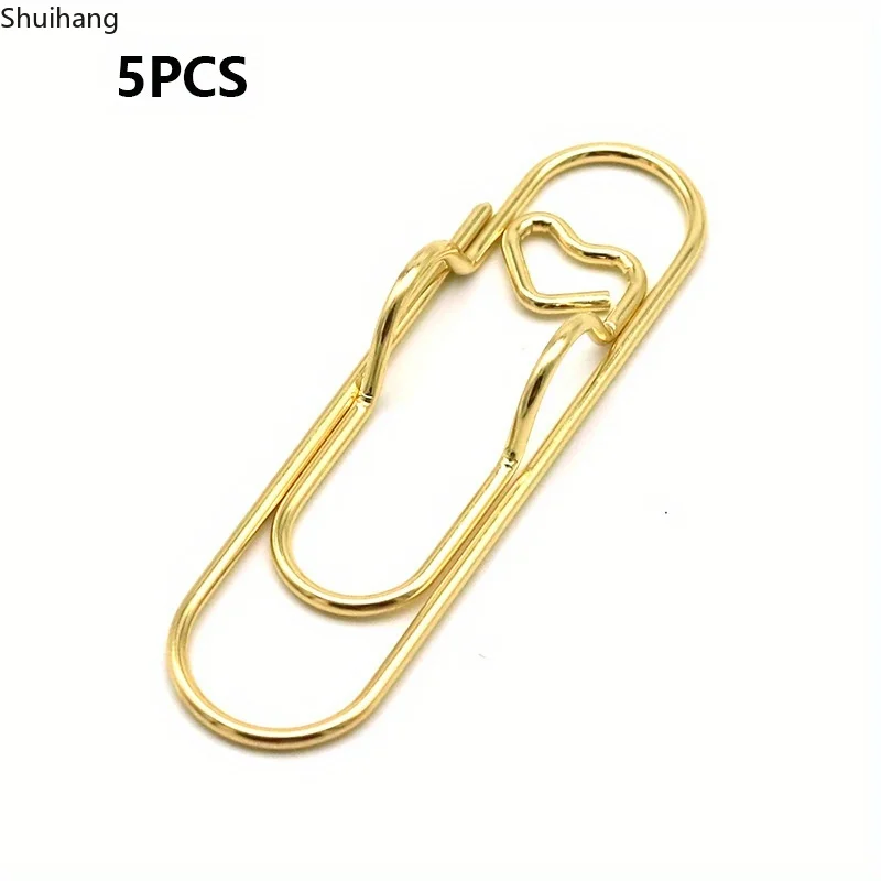 5pcs Metal Pen Clips, Multi Function Pen Holder Clips Bookmarks For Notebooks, Paper Clip Stationery Tool