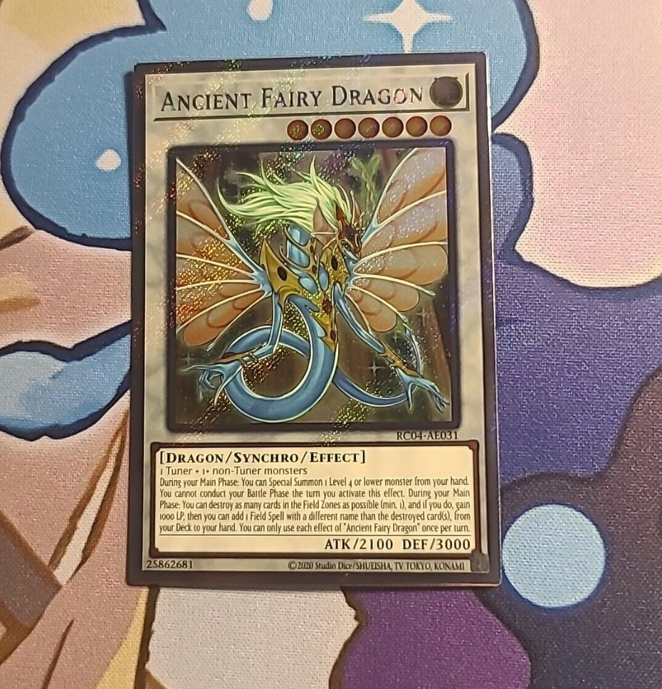 Yugioh KONAMI Duel Monsters RC04-AE031 Ancient Fairy Dragon Extra Secret Rare Asian English Collection Mint Card