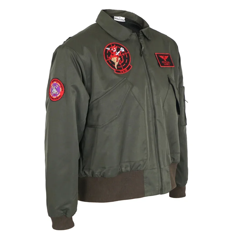 Giacca Top Gun Maverick Bomber Cosplay Giacca da pilota Giacca con cerniera