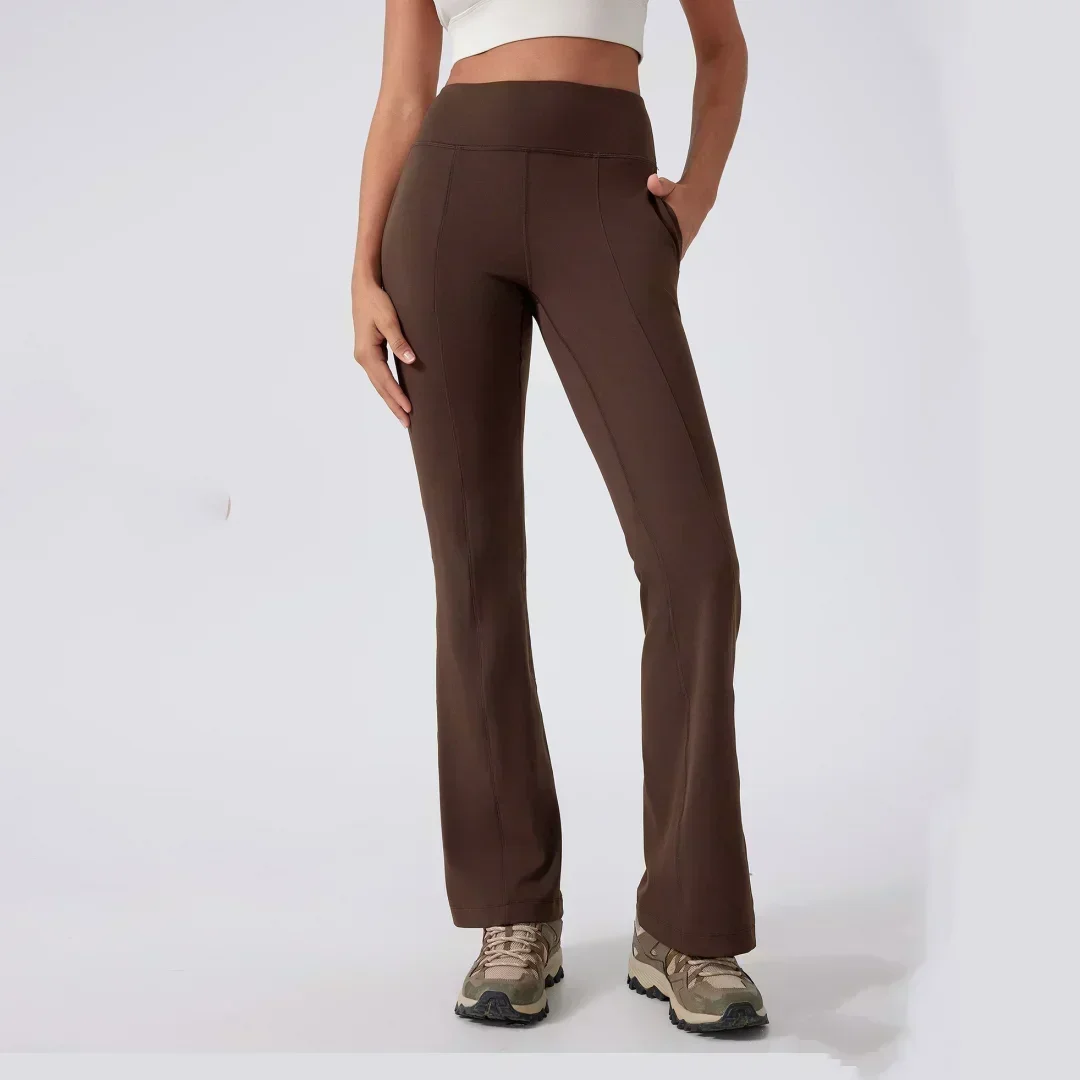 Lemon Women High Waisted Peach Hip Yoga Pants Flared Leggings for Workout and Casual Wear Comfortable and Stylish Activewear