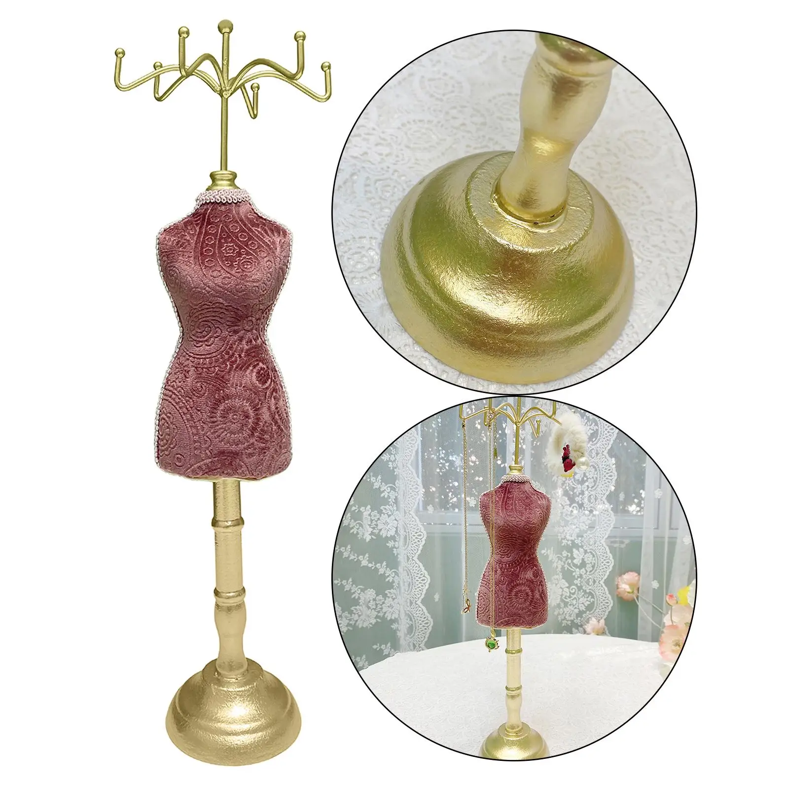 Shaped Jewelry Holder Human Model Elegant Hanging Presentation 3D Display for Bangle Necklace Shelves Showroom Home