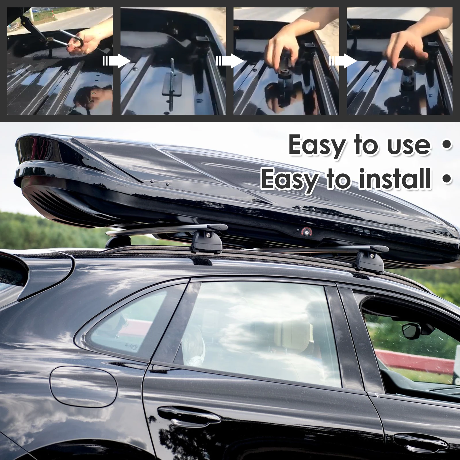 Roof Box U-Bolt Clamp Kit Universal Roof Rack Bracket Mounting Fitting Luggage Frame Fixing Clips for Car Van Truck Vehicle