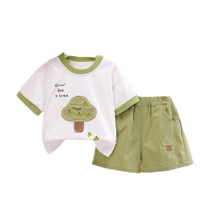 

New Summer Baby Boys Clothes Suit Children Girls Fashion Short Sleeved T-Shirt Shorts 2Pcs/Sets Infant Clothing Kids Tracksuits