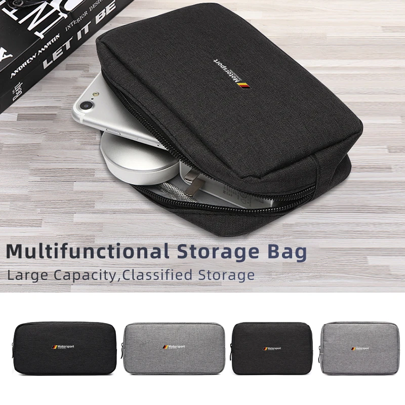 Car Digital Organizer Charging Cable Treasure Tools Storage Bag For Motorsport X1 X3 X5 E39 E46 E90 F20 E60 F30 E36 F10 E87