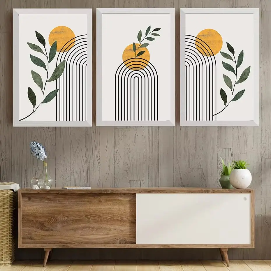 

Nordic Boho Sun Leaf Arch Wall Art Canvas Painting Prints Poster Picture Home Decor Bedroom Living Room Office Modern Art