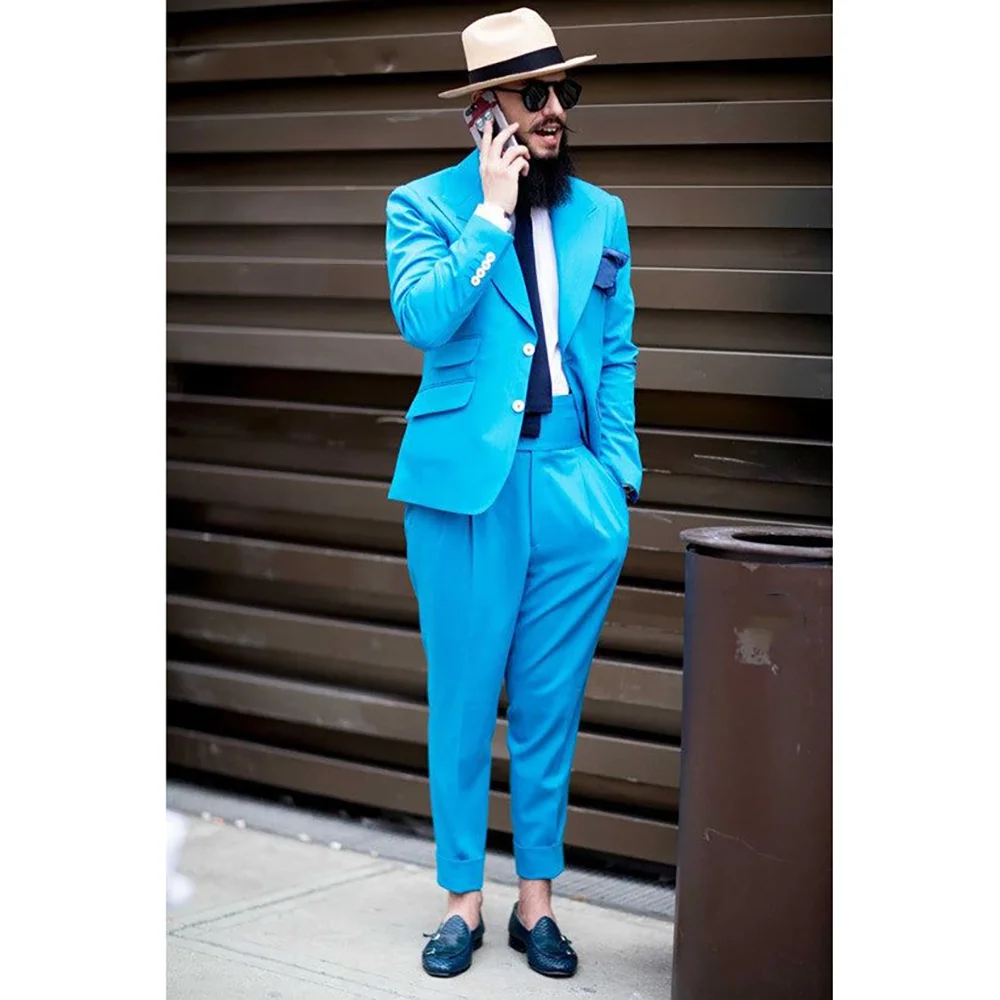 

Elegant Wedding Tuxedos Suits 2 Pieces Slim Fit Bridegroom For Men Groomsmen Suit Male Formal Business (Jacket+Pants)
