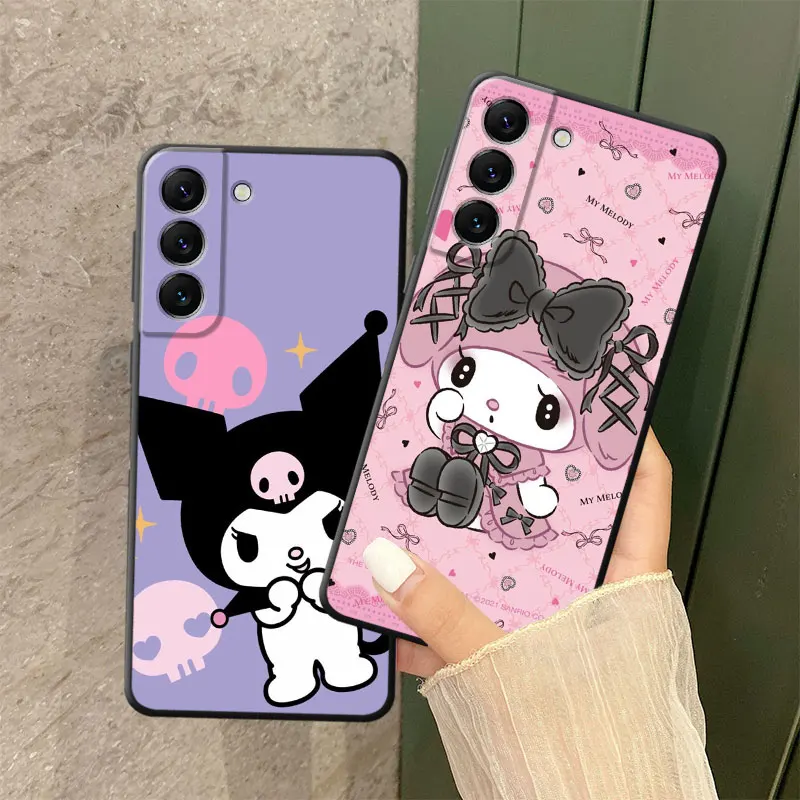 Wear A Bow Kuromi And My Melody Phone Case for Redmi Note 11 10 12 Pro 10 9 9S 8 for redmi 10C 12C 9A 9C Silicone Cover