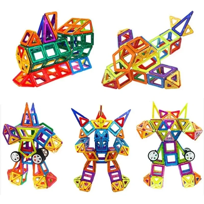 Big & Mini Magnetic Building Blocks Accessories Magnetic Constructor Designer Set Educational Magnet Toys for Children Gifts