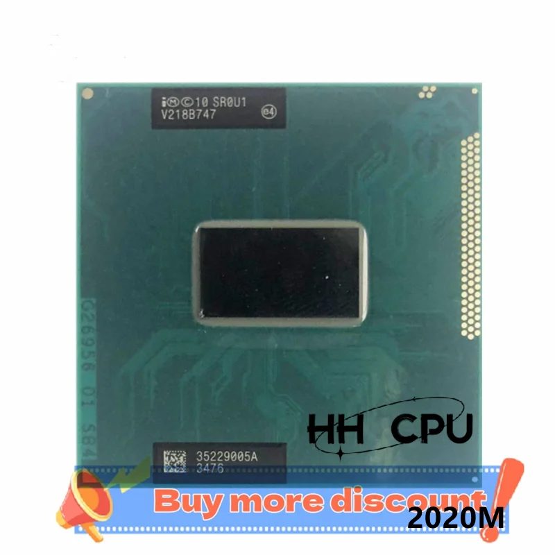 Pentium 2020M 2020M SR0U1 SR0VN SR184 2,4 GHz CPU de doble núcleo usada de doble hilo 2M 35W Socket G2 / rPGA988B