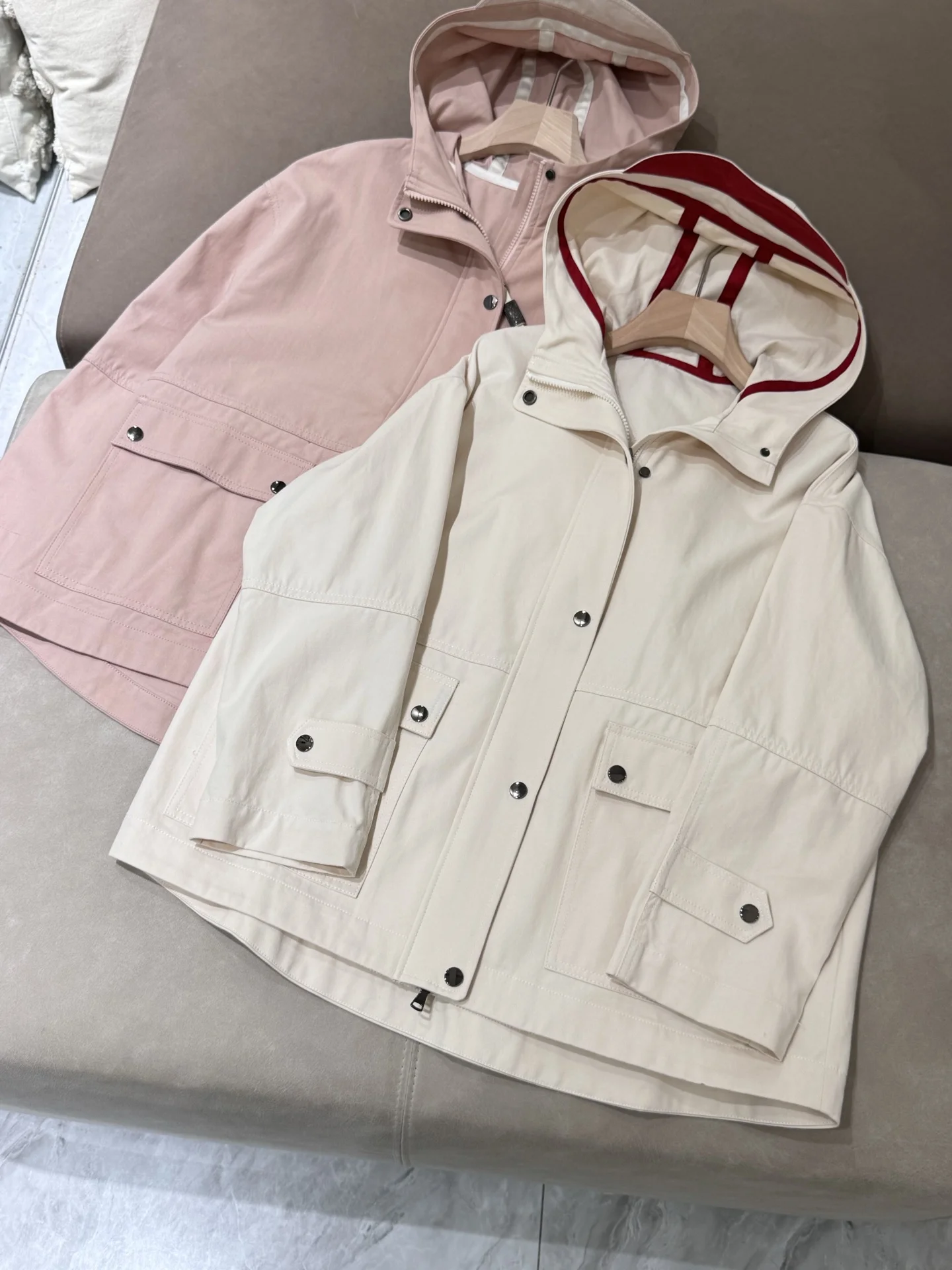 

Women's Cotton Mid-length Loose Hooded Casual Coat Jacket Windbreaker