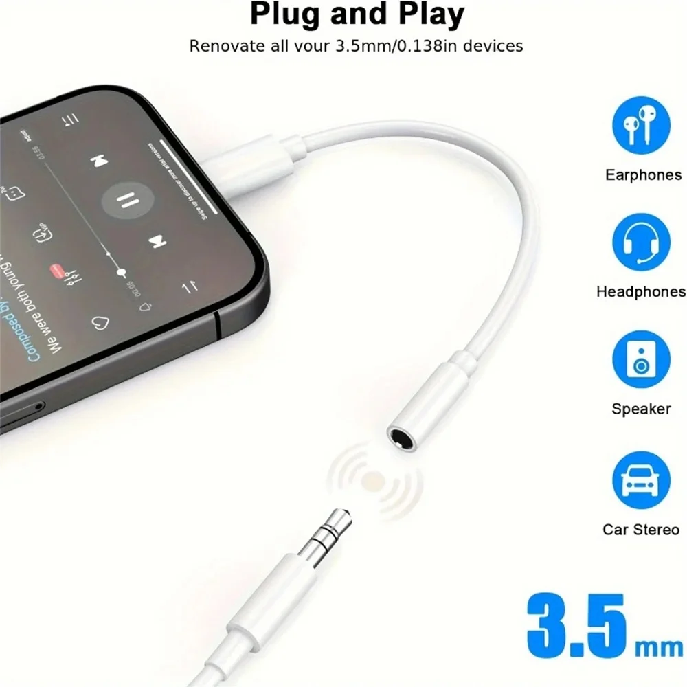 Type C To 3.5mm Audio Adapter 3.5 Aux Jack Audio Cable Adapter Headphone Wire Converter For iPhone 15 Samsung Galaxy Xiaomi 14