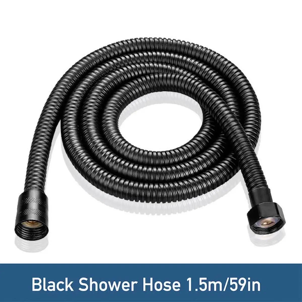 1.5m Black Stainless Steel Hand Shower Hose Flexible Anti-tangle Explosion-proof Shower Hose Bathroom Accessorie Home Decoration