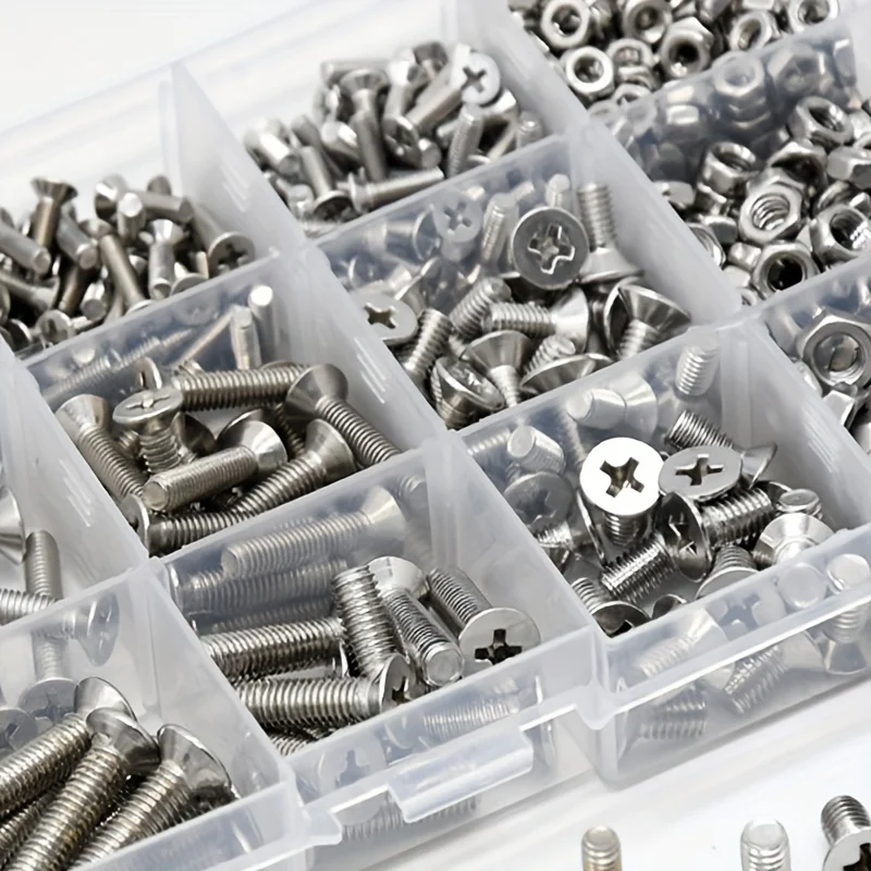 220/335pcs Stainless Steel Screw Kit (M3&M4): Phillips Countersink with Nuts, For Home/Workshop/DIY, Ideal Gift for Enthusiasts