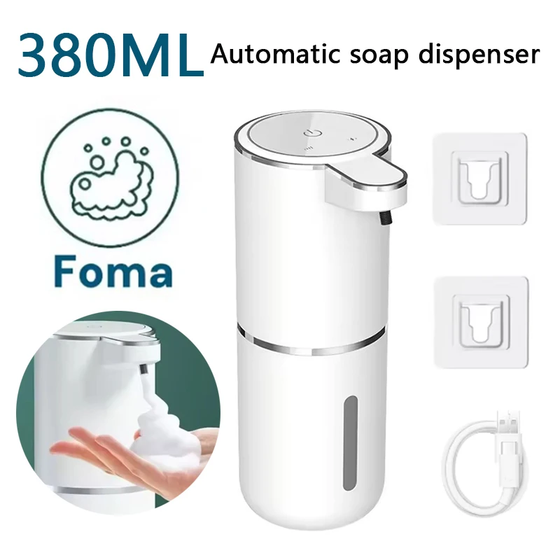 

Automatic Foam Machine Soap Dispensers Induction Hand Washing USB Rechargeable 380ML 4-Gear Adjustable foam hand sanitizer