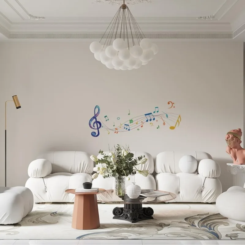 1Set Wall Stickers Music Wall Decals Watercolor Self Adhesive Music Notes Vinyl Wall Art Murals Wall Decoration Home Decor
